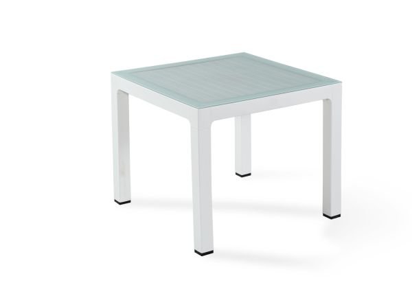 Beyaz Dış Mekan Masası 90x90 cm Kare Mutfak Otel Restoran Kafe Teras Veranda Balkon ve Bahçe Kullanımı İçin Uygun