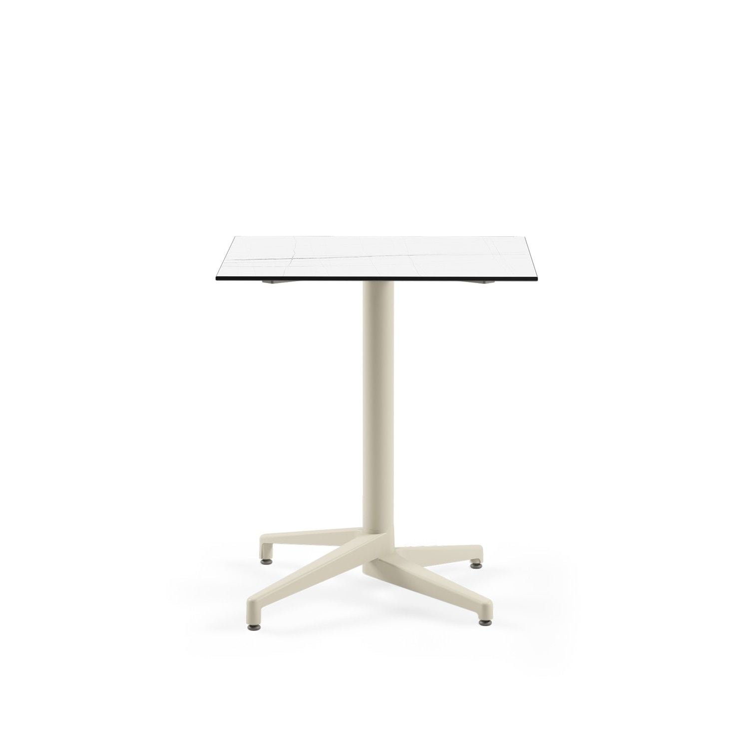 Bej Ayak Paslanmaz Compact Mermer Desen Masa 69x69