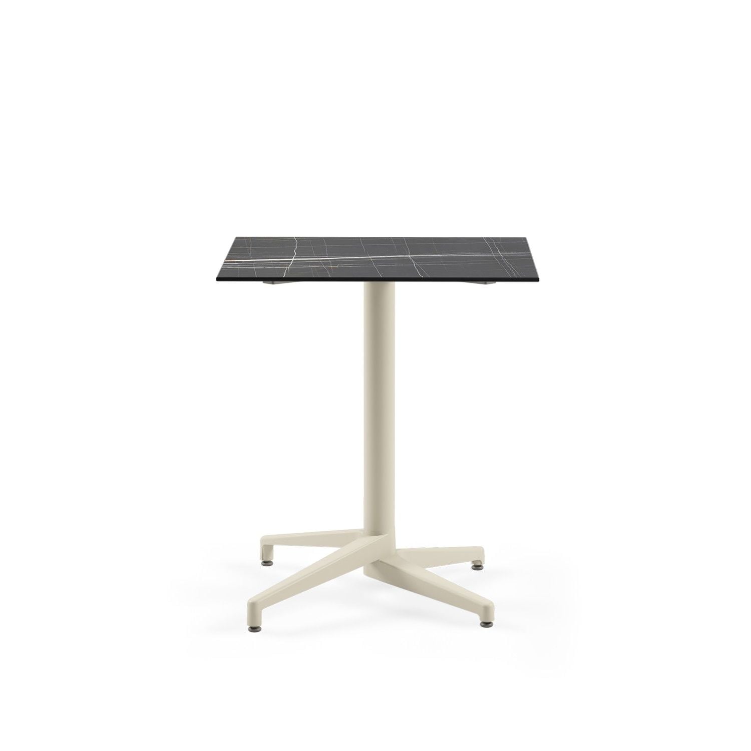 Bej Ayak Compact Mermer Desenli Cafe Masası 69x69