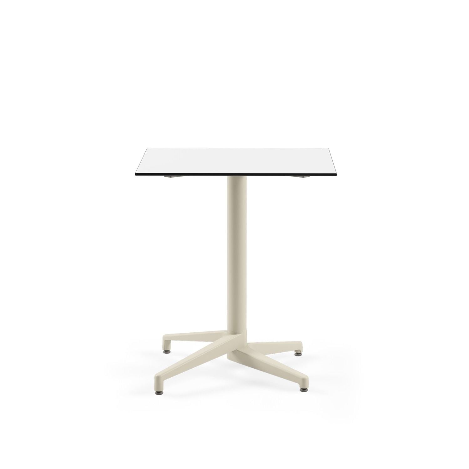 Bej Ayak Paslanmaz Compact Bahçe Restaurant Masası 69x69