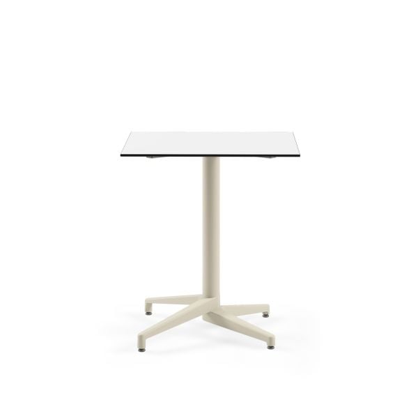 Bej Ayak Paslanmaz Compact Bahçe Restaurant Masası 69x69