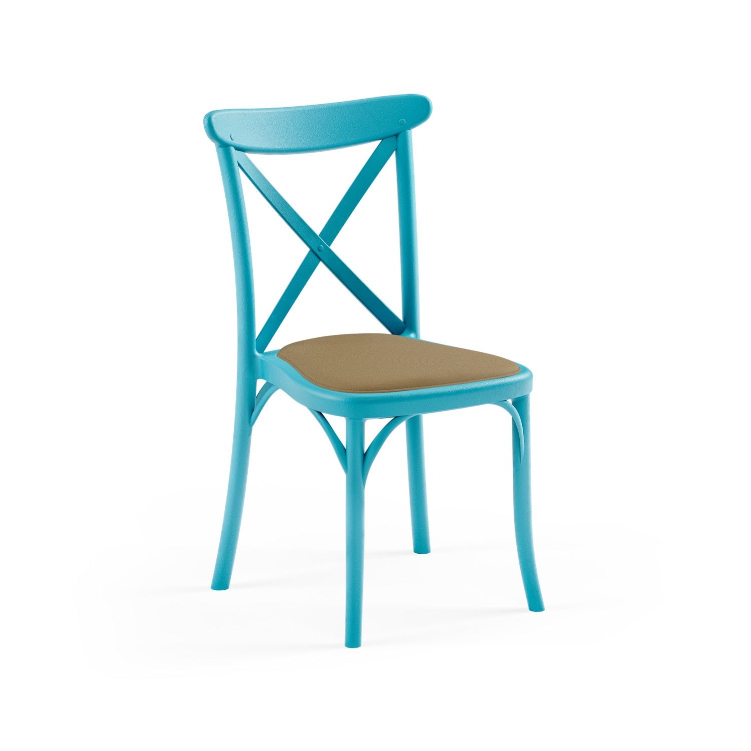 Turkuaz Pedli Plastik Tonet Restaurant Yemek Sandalyesi