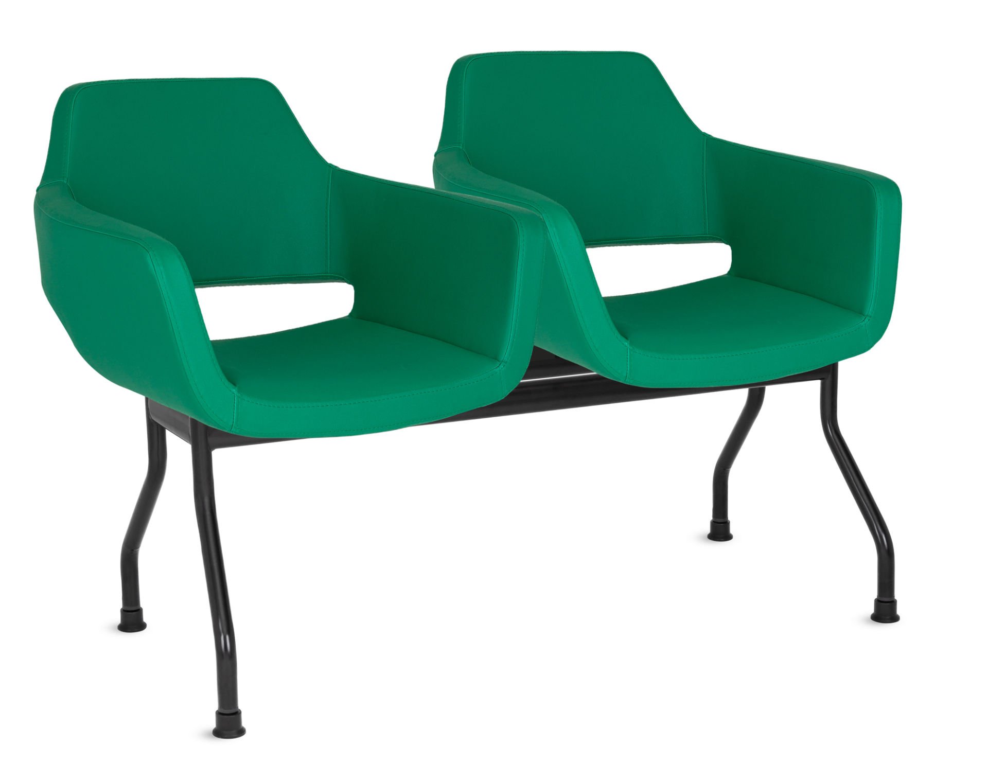 Montana Yeşil Deri 2 Kişilik Ofis Bekleme Koltuğu | Ergonomik, Şık ve Dayanıklı Bekleme Sandalyesi, Ücretsiz Kargo