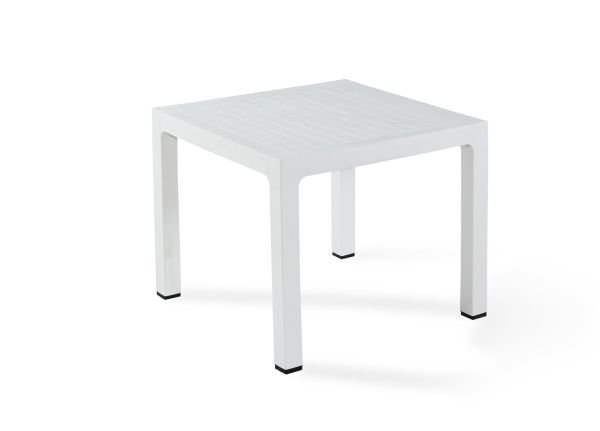 Beyaz Plastik Bahçe Masası İç ve Dış Mekanlara Uygun Dayanıklı Kare Masa