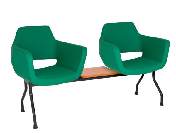 Montana Yeşil Deri 2 Kişilik İkili Sehpali Ofis Bekleme Koltuğu – Ergonomik, Şık ve Dayanıklı Ofis Sandalyesi