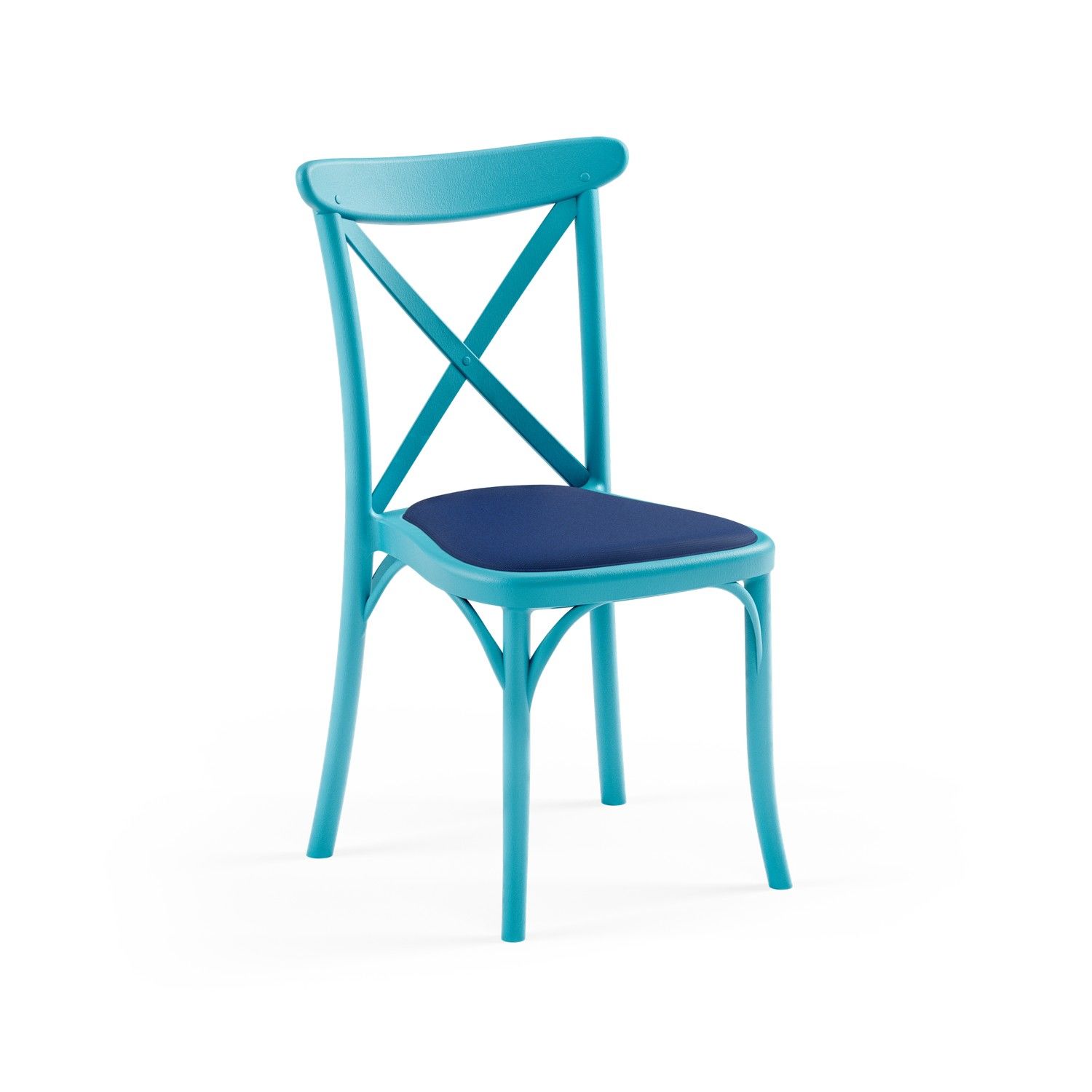 Mavi Su Geçirmez Kumaş Plastik Tonet Restaurant Sandalyesi