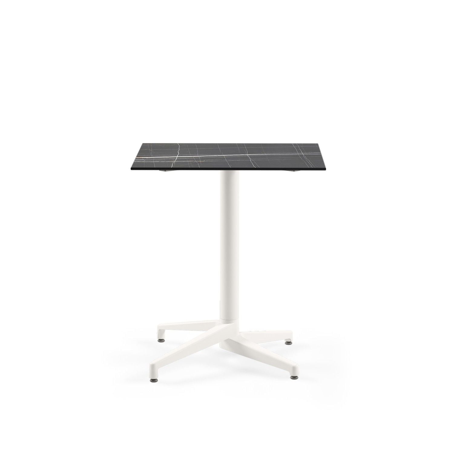 Beyaz Ayak Paslanmaz Compact Siyah Mermer Bahçe Masası