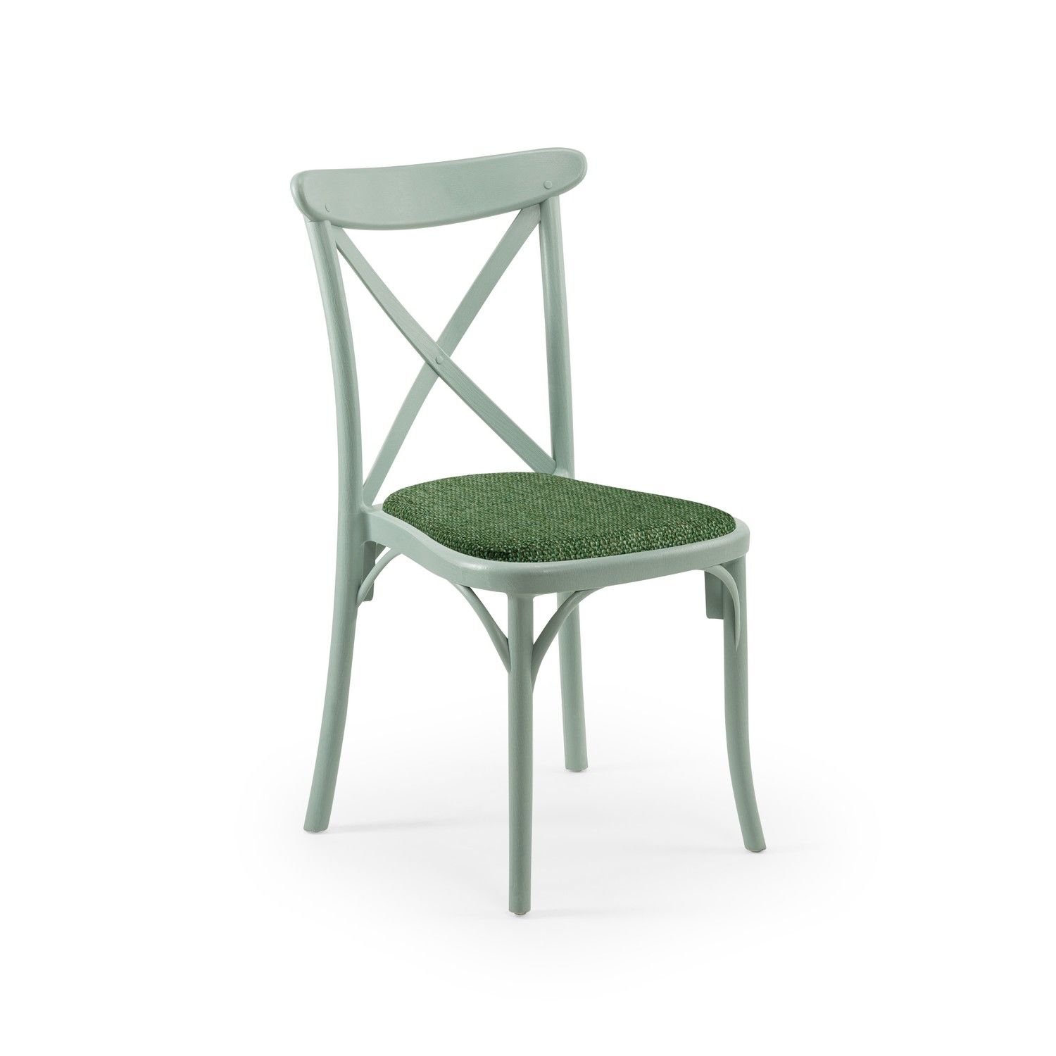 Nil Yeşili Pedli Yeşil Kumaş Plastik Tonet Kafe Sandalyesi