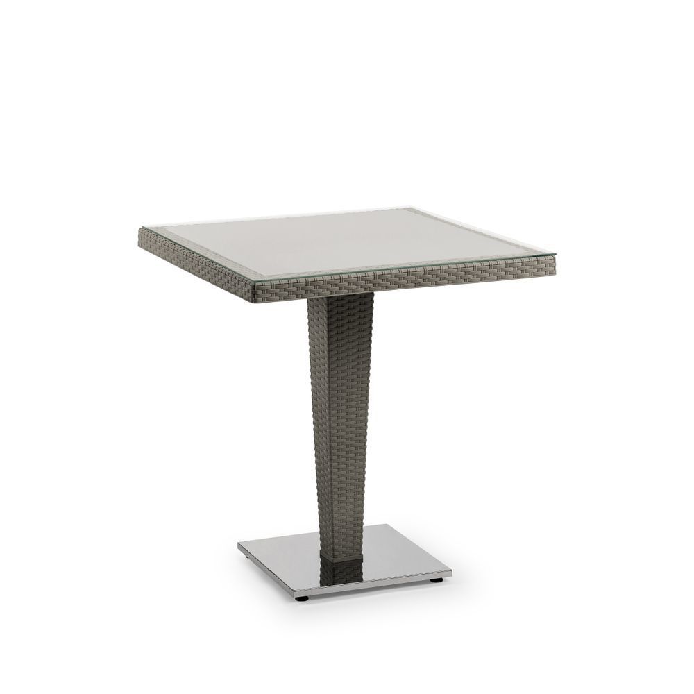 Vizon Renkli Rattan Plastik Bahçe Masası Dayanıklı ve Estetik Dış Mekan Mobilyası 70x70.cm