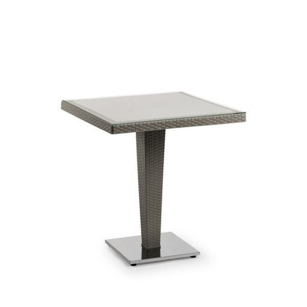 Vizon Renkli Rattan Plastik Bahçe Masası Dayanıklı ve Estetik Dış Mekan Mobilyası 70x70.cm