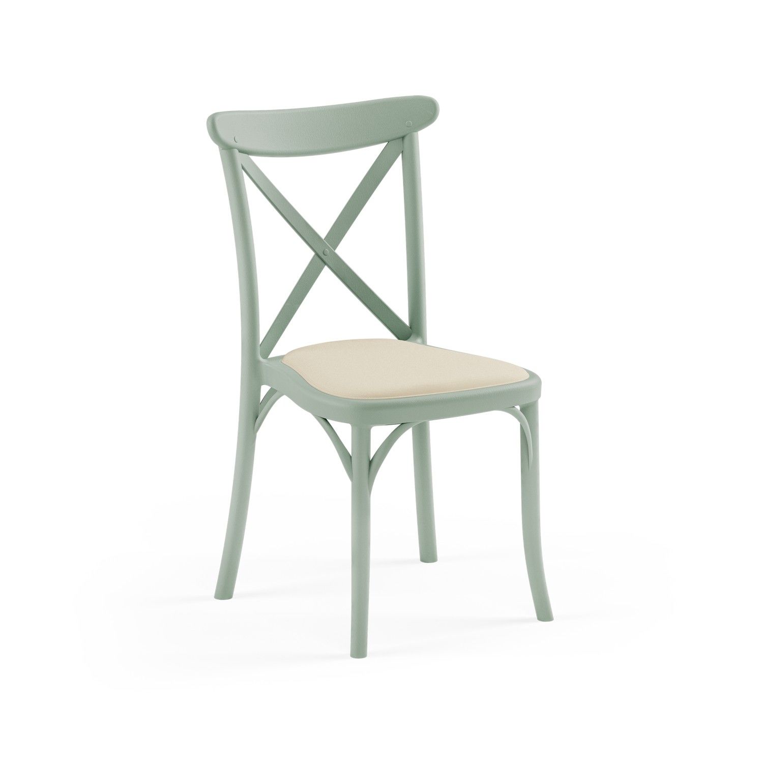 Nil Yeşili Su Geçirmez Krem Pedli Plastik Tonet Sandalye