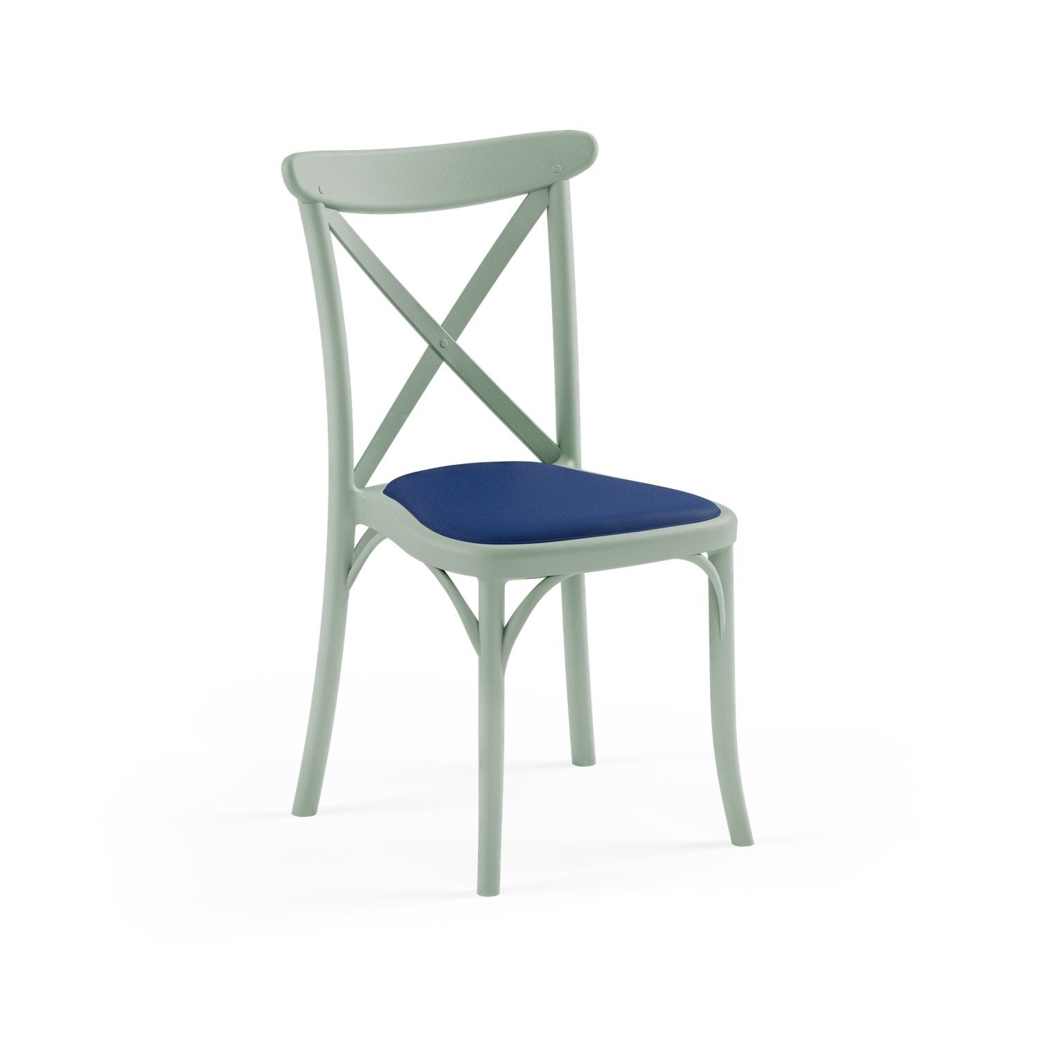 Nil Yeşili Su Geçirmez Mavi Pedli Plastik Tonet Sandalye