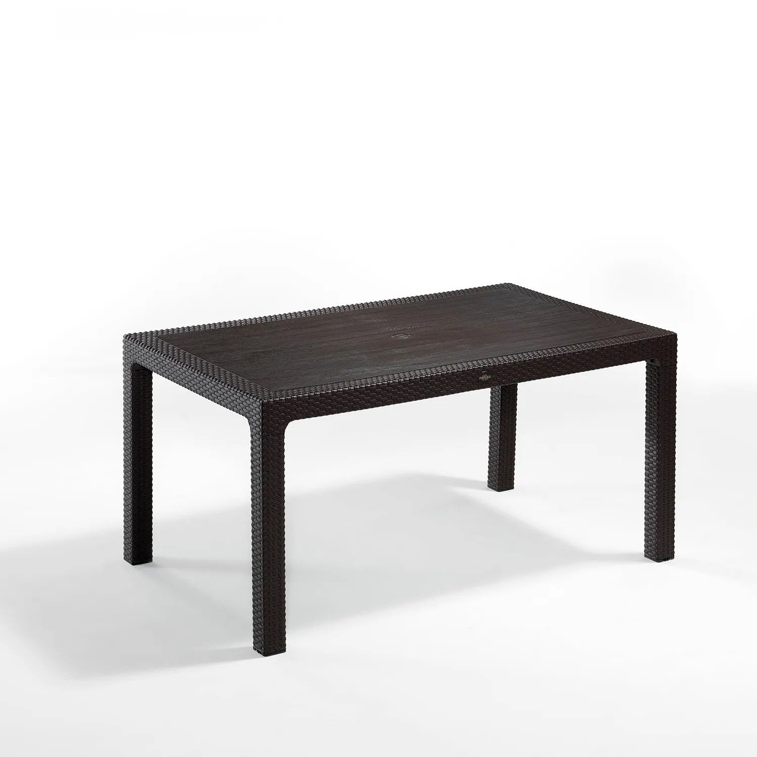 Kahverengi 150x90 cm Dikdörtgen Rattan Bahçe Masası