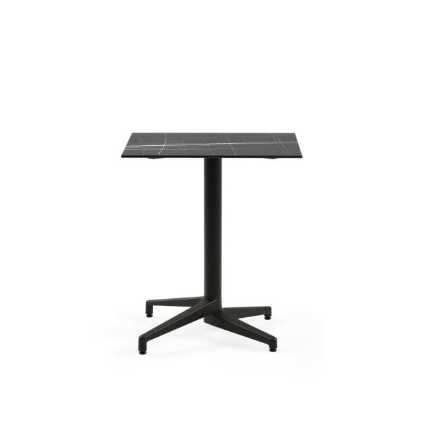 Compact Siyah Mermer Paslanmaz Kafe Masası 69x69 cm