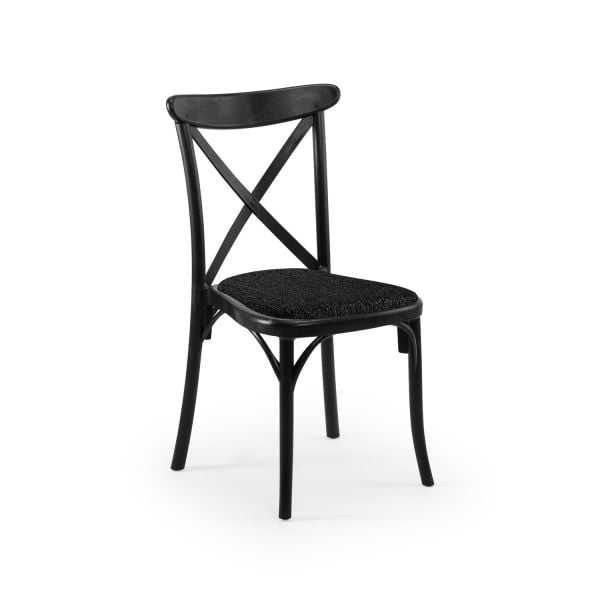 Siyah Tonet Pedli Plastik Salon Sandalyesi İç Dış Mekan