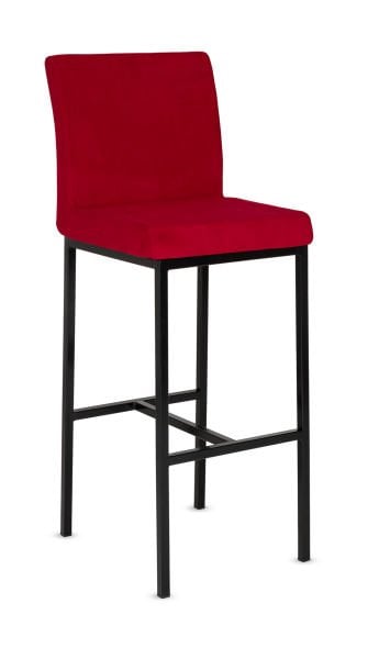 Delta Modern Siyah Metal Ayak Kırmızı Kumaş Mutfak Bar Sandalyesi - Şık, Ergonomik ve Dayanıklı Tasarım, Ücretsiz Kargo
