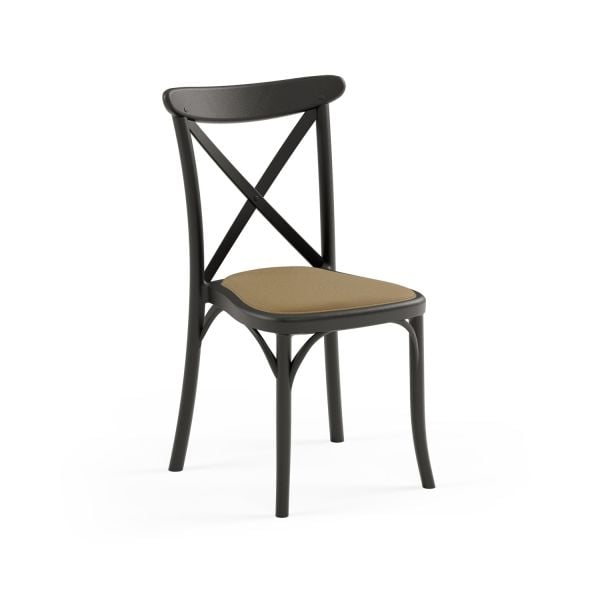 Siyah Pedli Tonet Plastik Cafe Sandalyesi