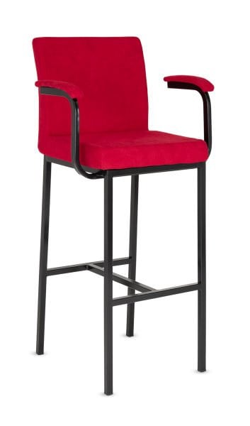 Delta Modern Siyah Metal Ayak Kırmızı Kumaş Kolu Bar Sandalyesi – Şık ve Ergonomik Mutfak, Kafe, Restoran Bar Sandalyeleri - Ücretsiz Kargo, Dayanıklı ve Konforlu