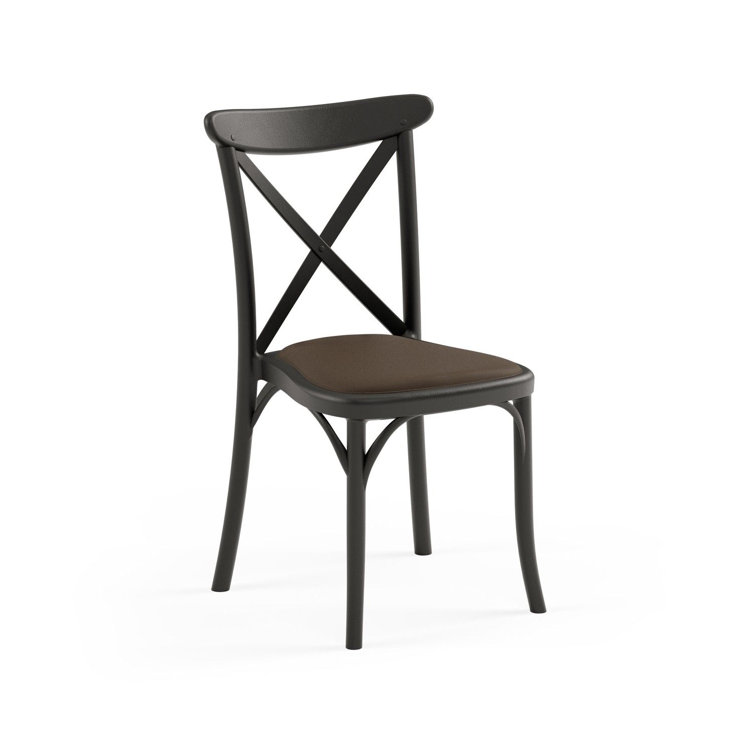 Siyah Koyu Kahve Pedli Tonet Plastik Kafe Sandalyesi