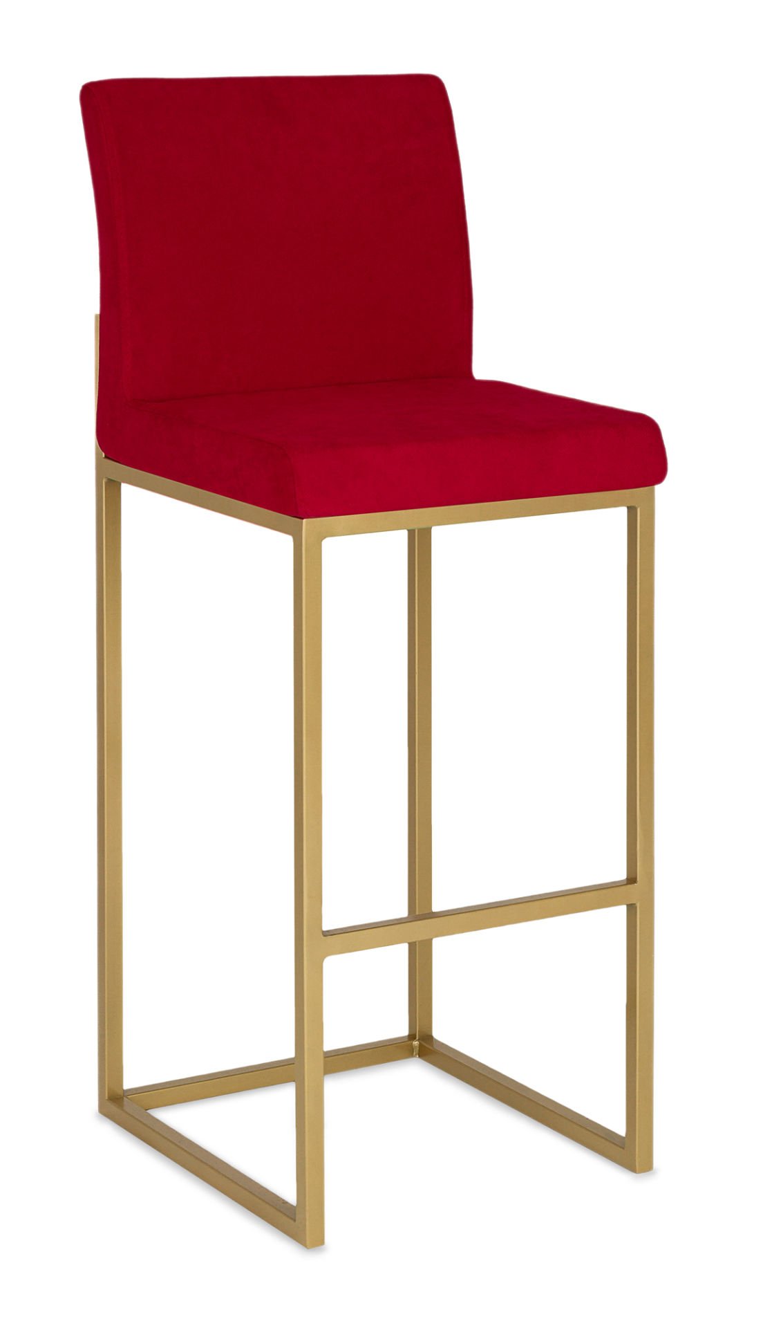 Delta Modern Metal Gold Ayak Kırmızı Kumaş Bar Sandalyesi | Şık ve Ergonomik Bar Sandalyesi | Mutfak, Cafe, Restaurant İçin Dayanıklı ve Kullanışlı