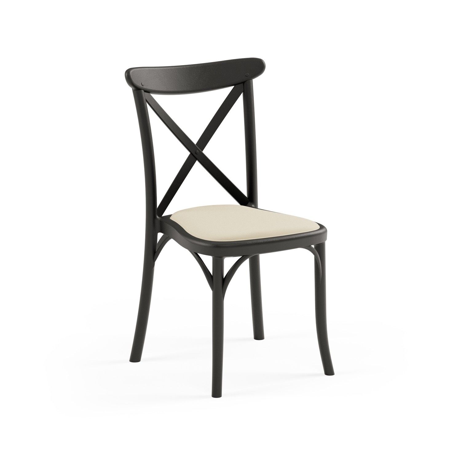 Siyah Krem Pedli Tonet Plastik Otel Sandalyesi