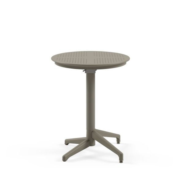 Yuvarlak Vizon Renk Katlanabilir Bahçe Cafe Masası 60.cm