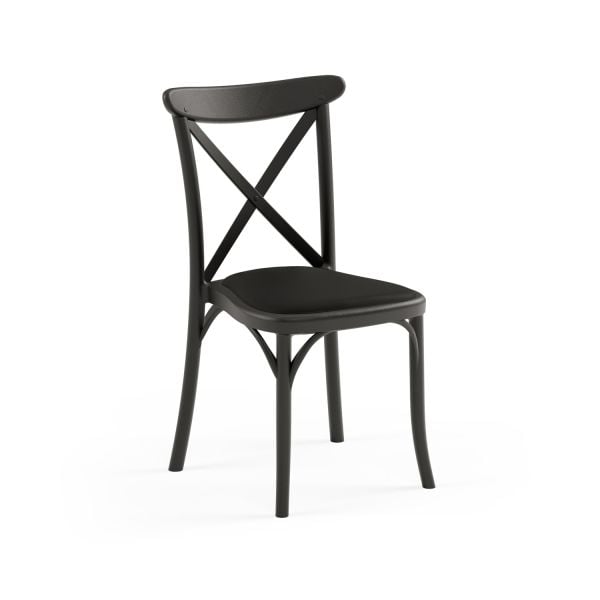 Pedli Su Geçirmez Kumaş Siyah Plastik Tonet Sandalye