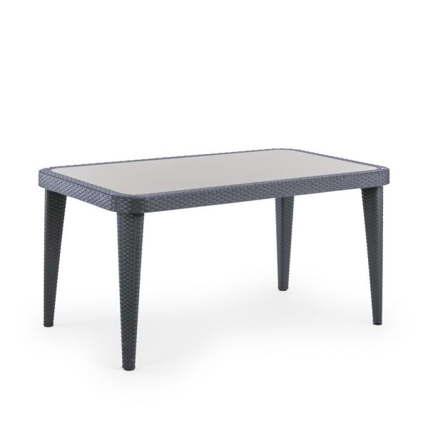 Enjeksiyon Rattan Vizon Renk Bahçe Masası 150X90.cm