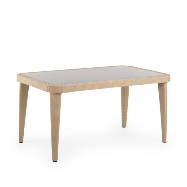 Enjeksiyon Rattan Vizon Renk Bahçe Masası 150X90.cm