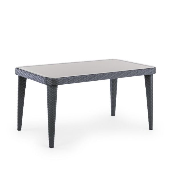 Vizon Renk Rattan Dış Mekan Bahçe Masası 150x90.cm