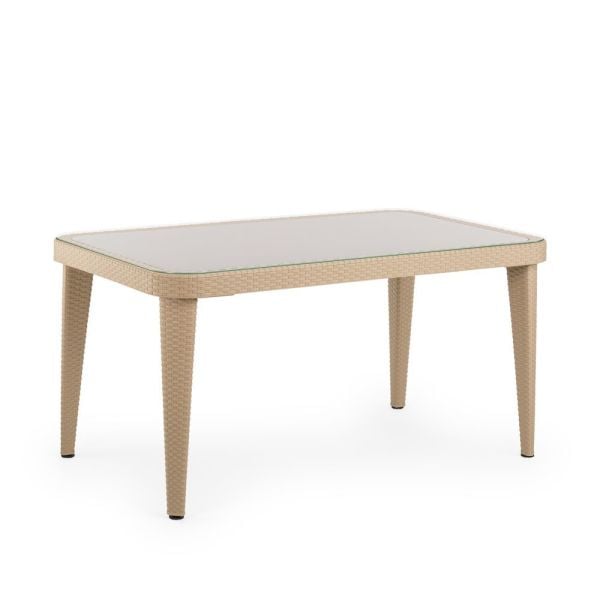 Vizon Renk Rattan Dış Mekan Bahçe Masası 150x90.cm