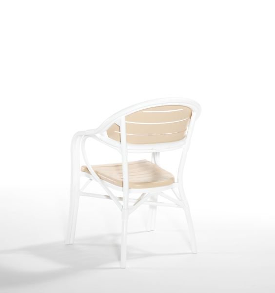 Beyaz Kare 90x90 cm Dış Mekan Bahçe Masa Sandalye Takımı İç ve Dış Mekan Kullanımına Uygun Şık ve Dayanıklı Tasarım