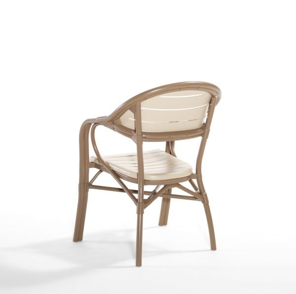 Çöl Kahvesi Cappucino Bambu Dış Mekan Bahçe Masa Sandalye Takımı Kare 90x90 cm