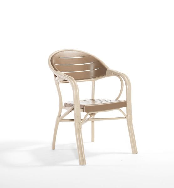 Bambu Cappuccino Çöl Kahvesi Dış Mekan Bahçe Masa Sandalye Takımı Kare 90x90 cm