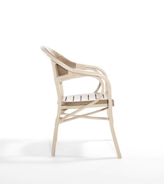 Bambu Cappuccino Çöl Kahvesi Dış Mekan Bahçe Masa Sandalye Takımı Kare 90x90 cm