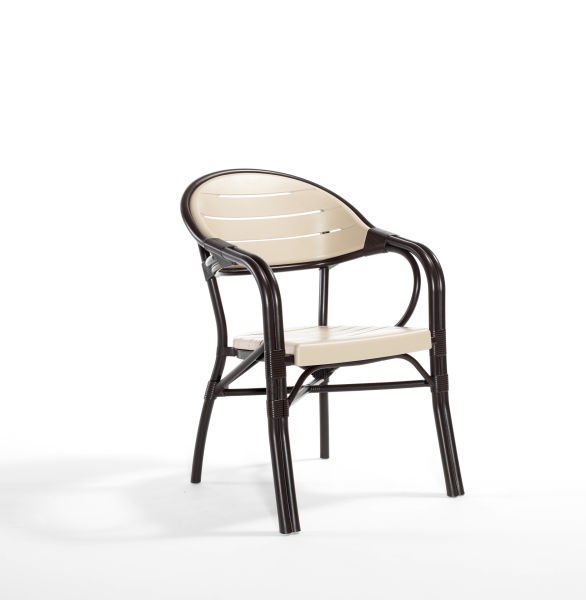 Kahverengi Cappucino Dış Mekan Bahçe Masa Sandalye Takımı 4 Kişilik Kare 90x90 cm