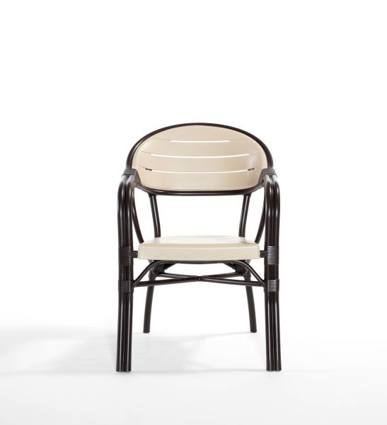 Kahverengi Cappucino Dış Mekan Bahçe Masa Sandalye Takımı 4 Kişilik Kare 90x90 cm