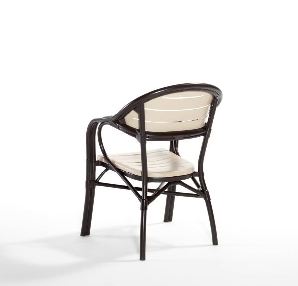 Kahverengi Cappucino Dış Mekan Bahçe Masa Sandalye Takımı 4 Kişilik Kare 90x90 cm