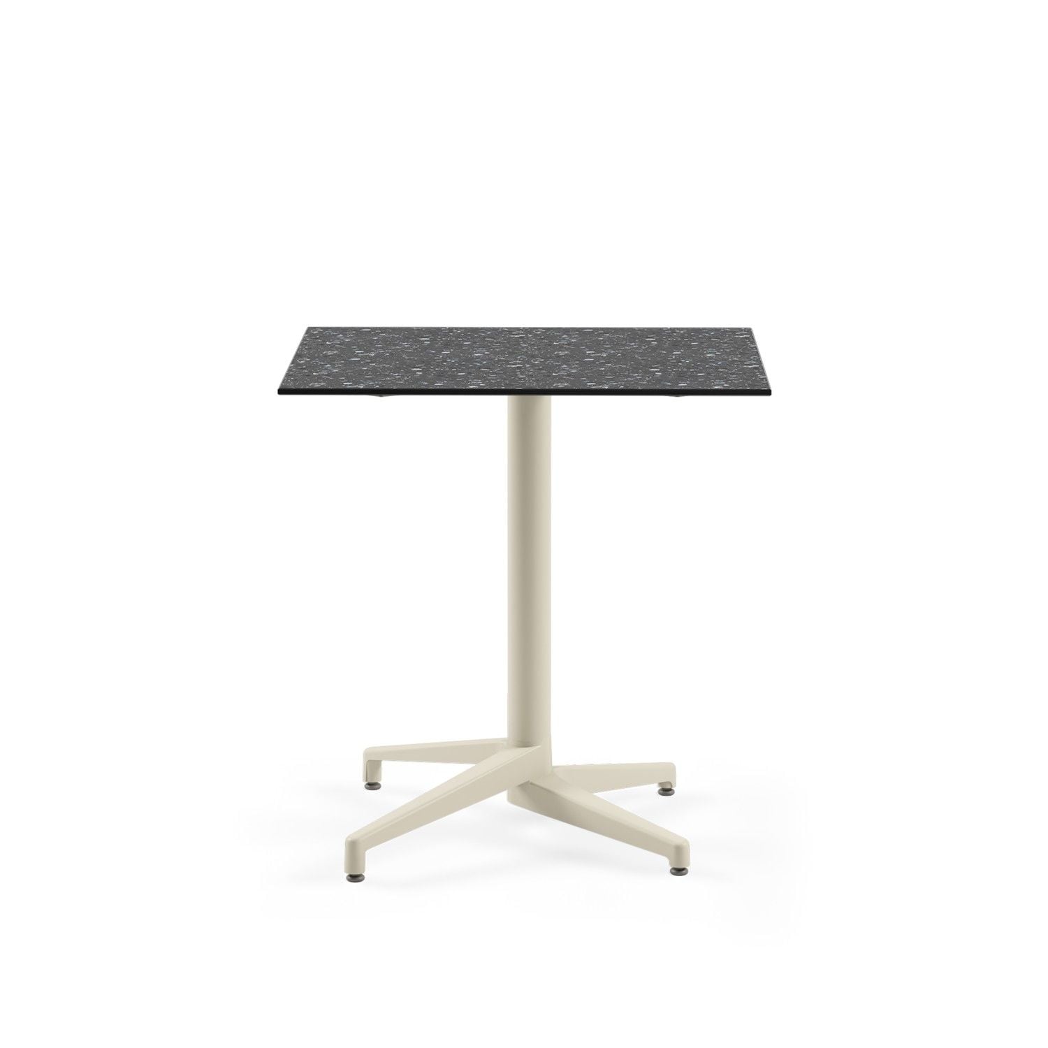 Bej Ayak Terrazzo Compact Paslanmaz Otel Masası 77x77