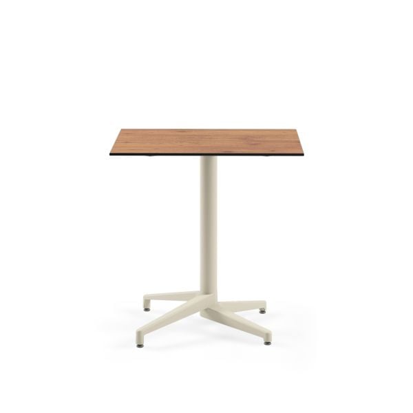 Bej Ayak Novecento Compact Paslanmaz Otel Masası 77x77