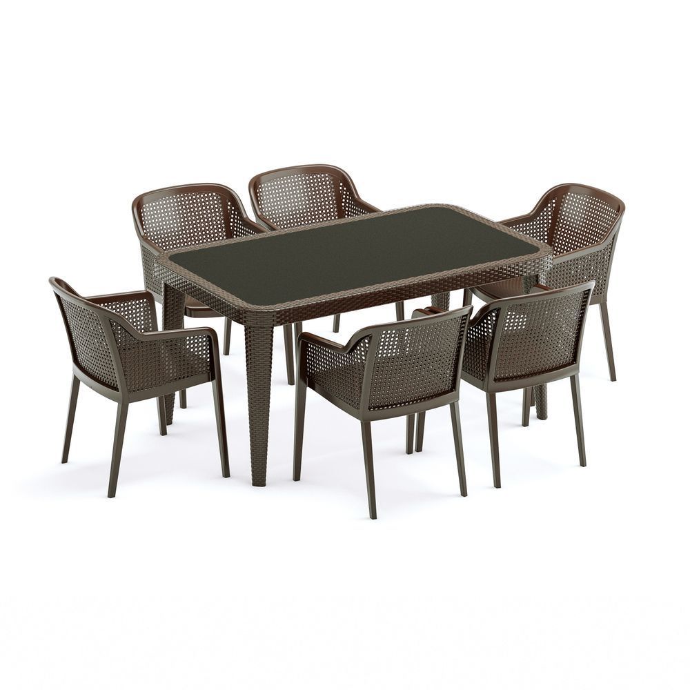 Venge Dış Mekan Bahçe Masası ve Sandalye Takımı 90x150 cm