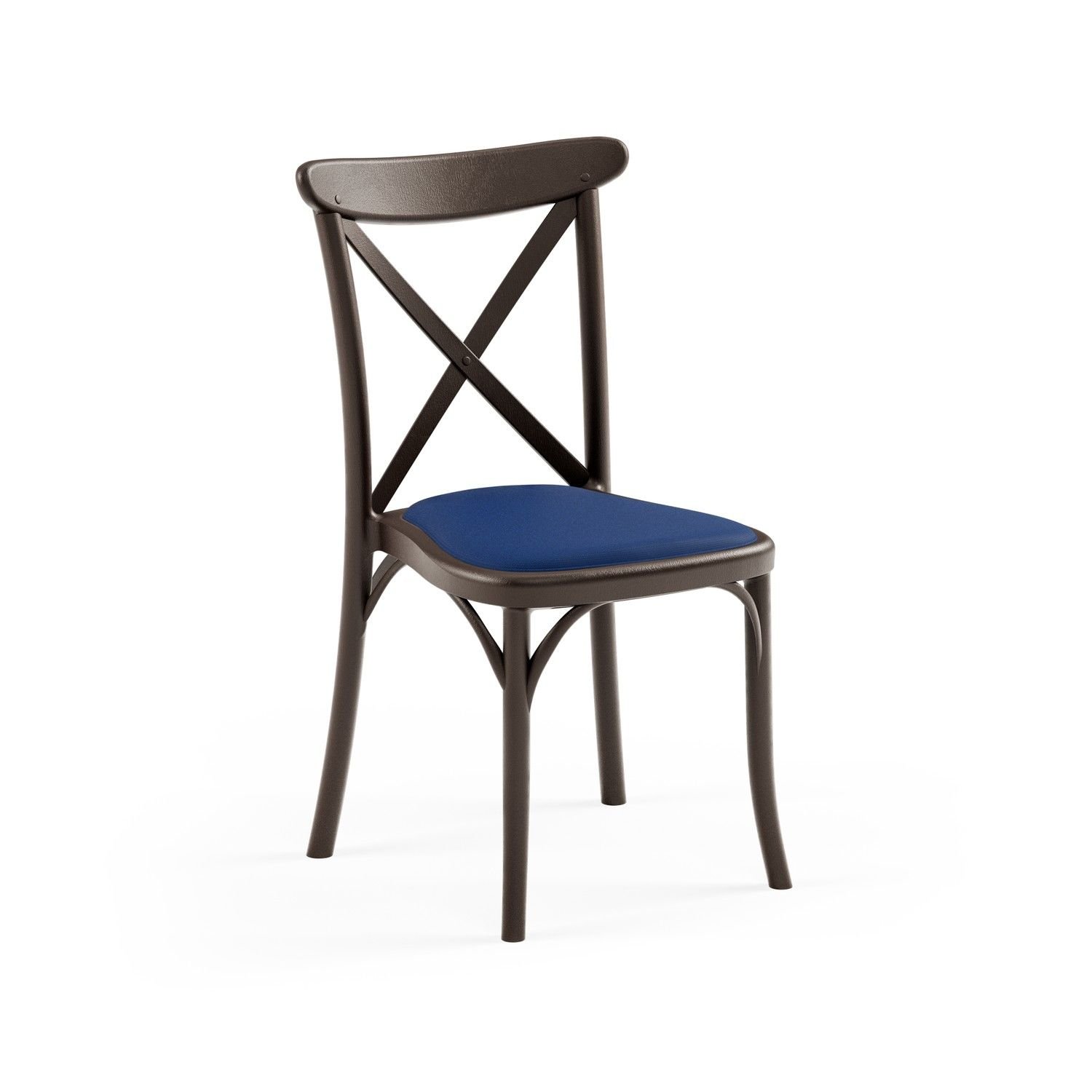 Venge Mavi Pedli Kumaş Tonet Plastik Restaurant Sandalyesi