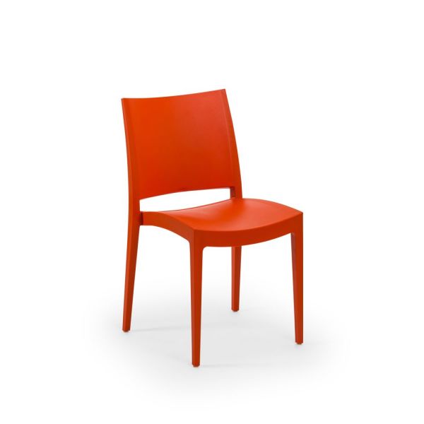 Portakal Turuncu Plastik Dış Mekan Bahçe Sandalye Dayanıklı