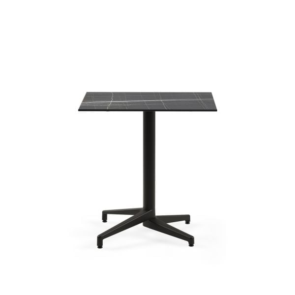 Çizilmeye Dayanıklı Siyah Mermer Compact Cafe Masası 77x77