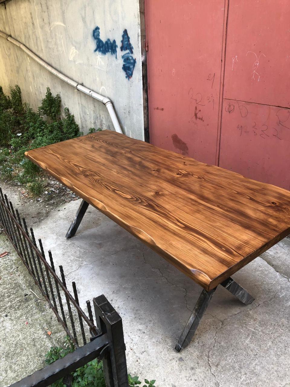 Ceviz Renk Kütük Masa 180x80.cm