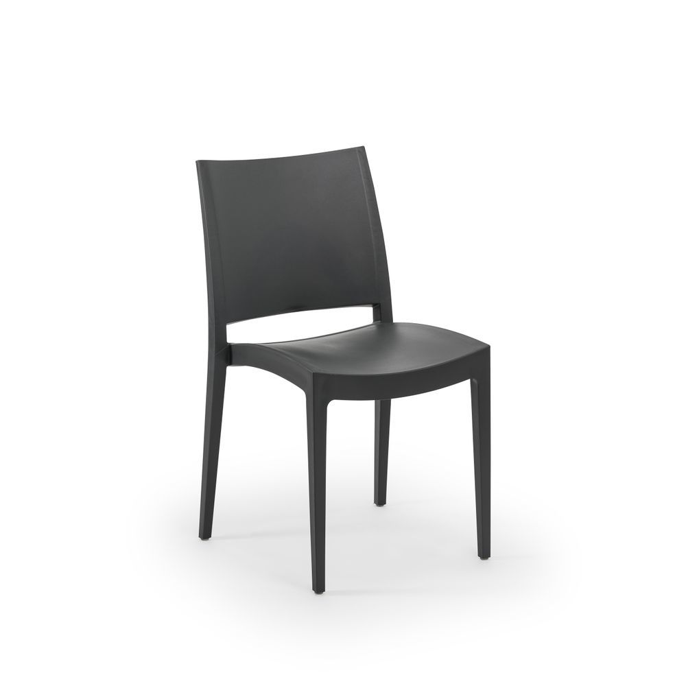 Antrasit Plastik Bahçe Sandalyesi Dış Mekan İstiflenebilir