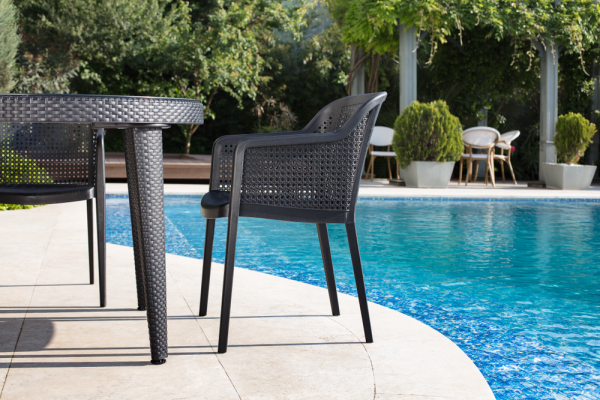 VENGE RATTAN PLASTİK DIŞ MEKAN BAHÇE MASA SANDALYE TAKIMI
