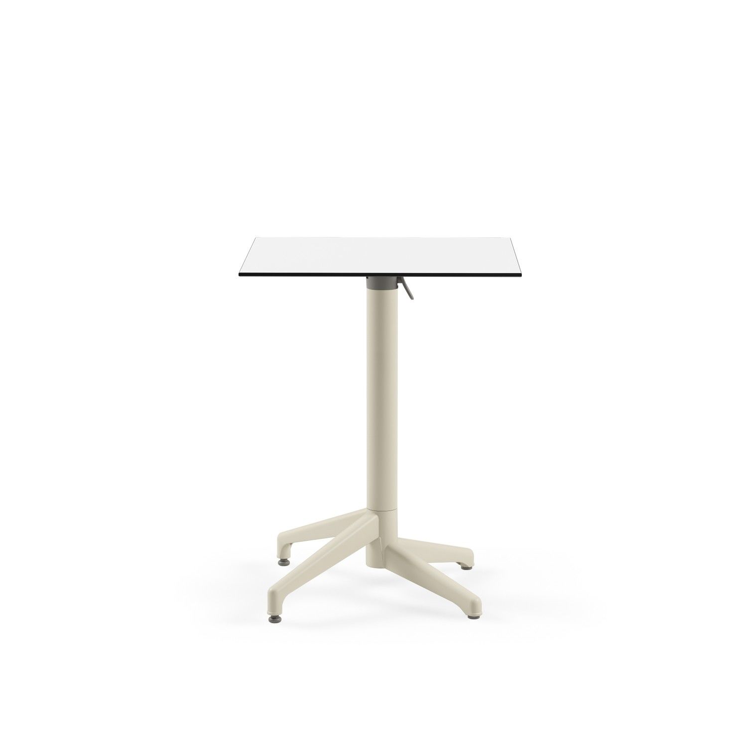 Bej Ayak Beyaz Compact Katlanabilir Bahçe Masası 60x60