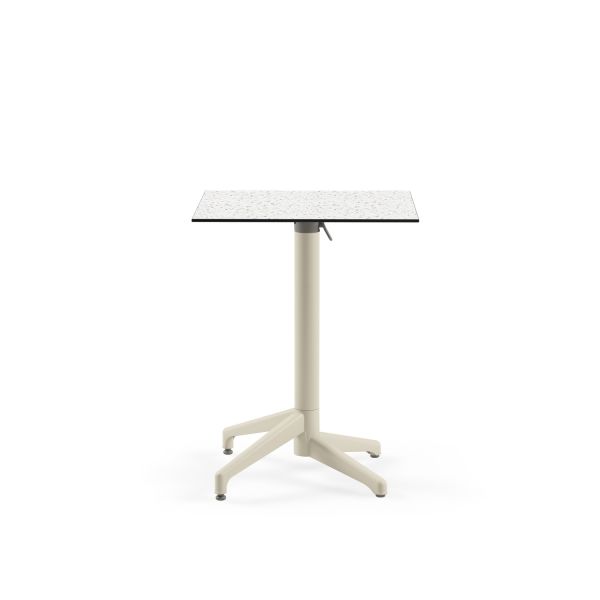 Bej Ayak Terrazzo Compact Katlanabilir Balkon Masası 60x60