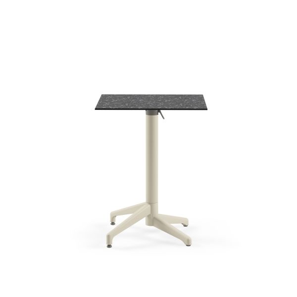 Bej Ayak Terrazzo Compact Katlanabilir Mutfak Masası 60x60